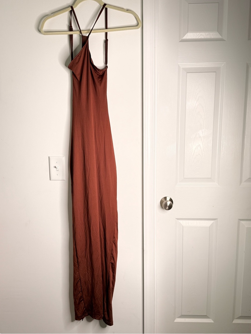 Rust Brown Maxi Slip Dress